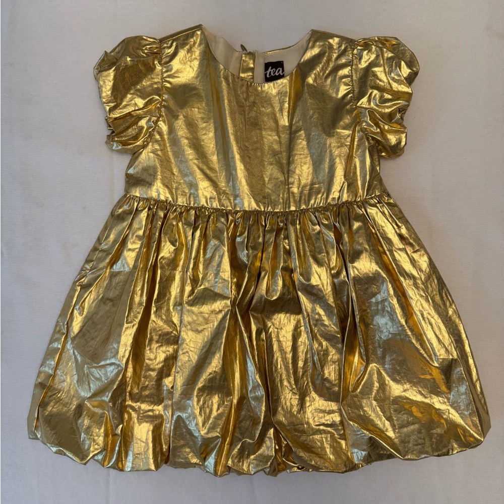 Tea Collection Gold Metallic Dress